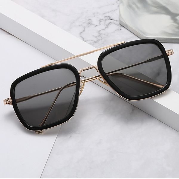 

luxury steampunk men sunglasses iron man sun glasses vintage metal eyewear steam punk sunglass uv400 male, White;black