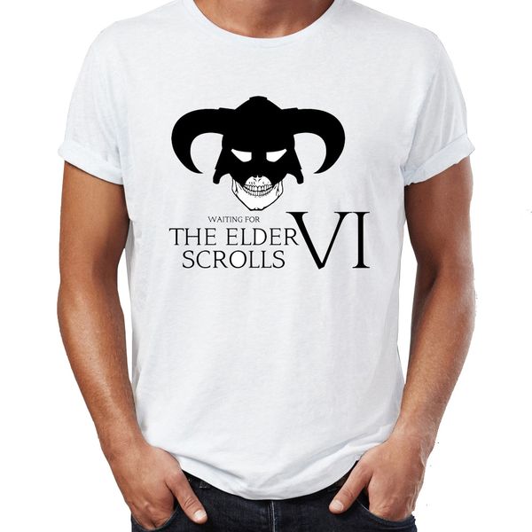 

men's t shirt waiting for elder scrolls 6 funny awesome artwork drawing printed tee
