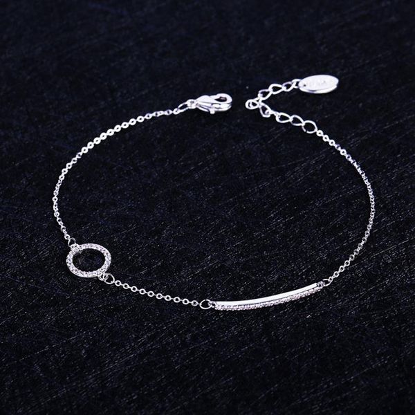 

win-b round simple style charm bracelet jewelry cubic zirconia gift wedding banquet bijoux femme wedding party, Black