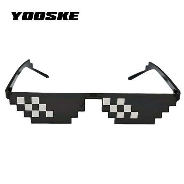 

yooske new deal with it glasses men thug life glasses pixel women man sunglasses black mosaic sun, White;black
