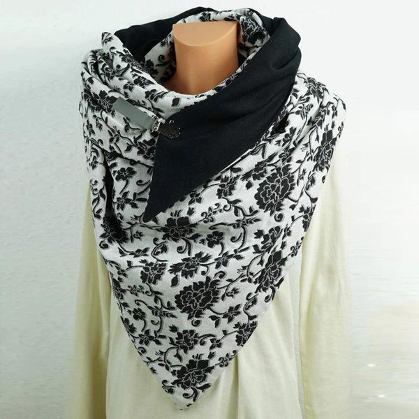

2020 new fashion women scarve printing button soft wrap casual warm scarves shawls female winter scarf bufanda mujer 909, Blue;gray