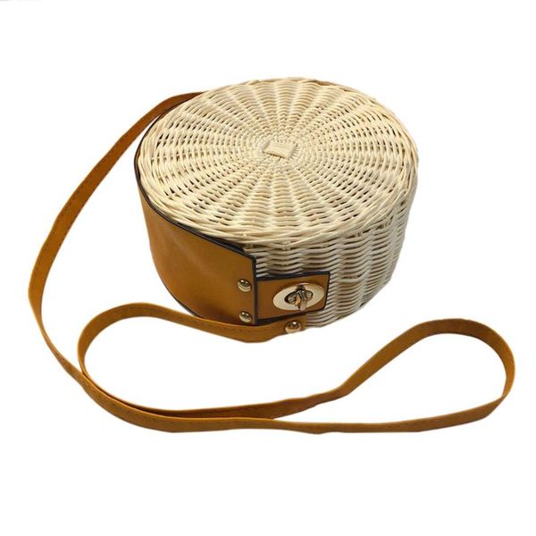 

splendid shoulder bag round rattan bag for women straw handwoven beach shoulder purse lady 39 s bags dropshipping