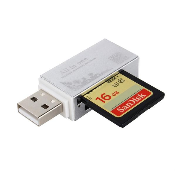 

new smart card reader multi memory mini card reader for memory stick pro duo micro sd tf m2 mmc sdhc ms metal card reader