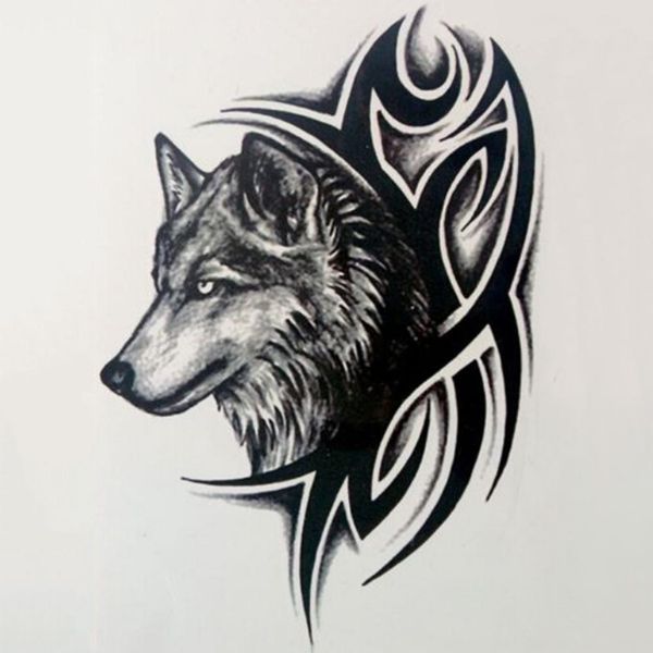 

wolf temporary tattoo sticker men women black animal waterproof tattoo multi styles water transfer fake tattoo
