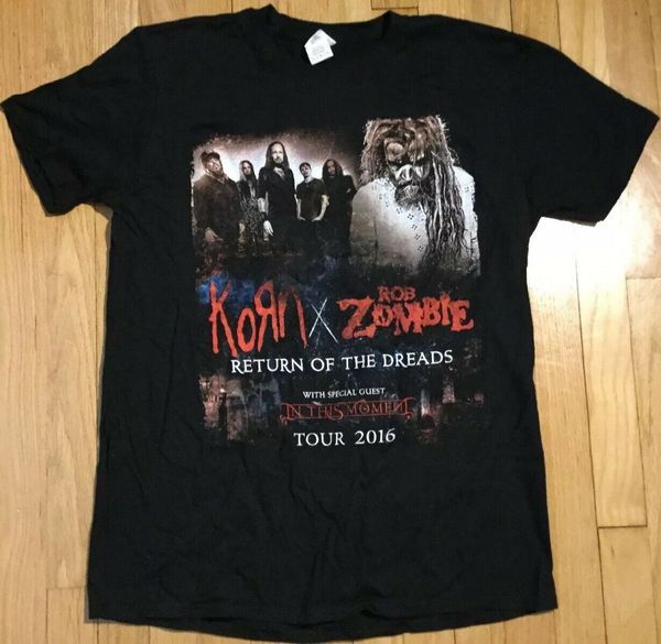 

new rob zombie and korn 2020 tour shirt l black metal concert white zombie