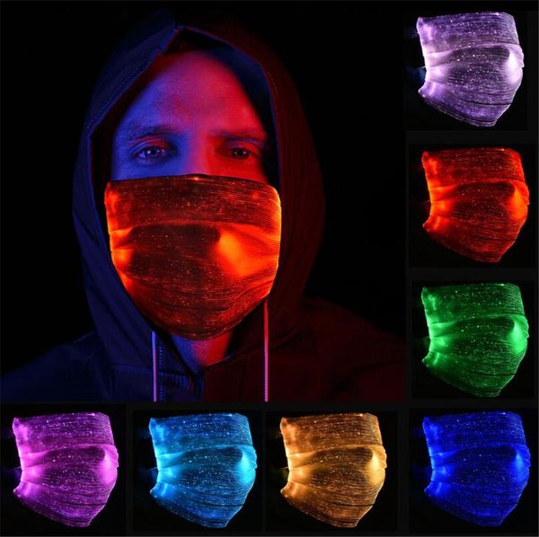 

7 colors luminous led face masks for christmas party festival masquerade rave mask fashion glowing mask with filter