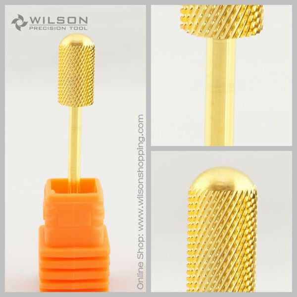 

2pcs large barrel smooth bit - medium - gold wilson carbide nail drill bit