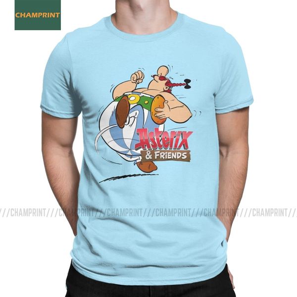 

men t-shirts asterix and obelix funny pure cotton tee shirt short sleeve getafix french cartoon comic comedy dogmatix t shirts