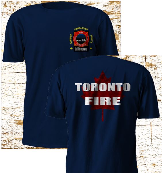 

2019 new toronto canada firefighter fire department police navy t-shirt m-3xl