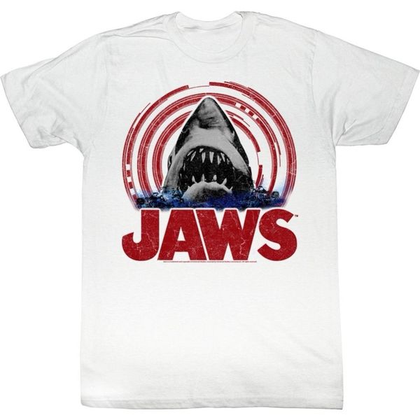 

brand new 2019 summer mens short official jaws shark bite vintage spiral men's t-shirt cute t shirts