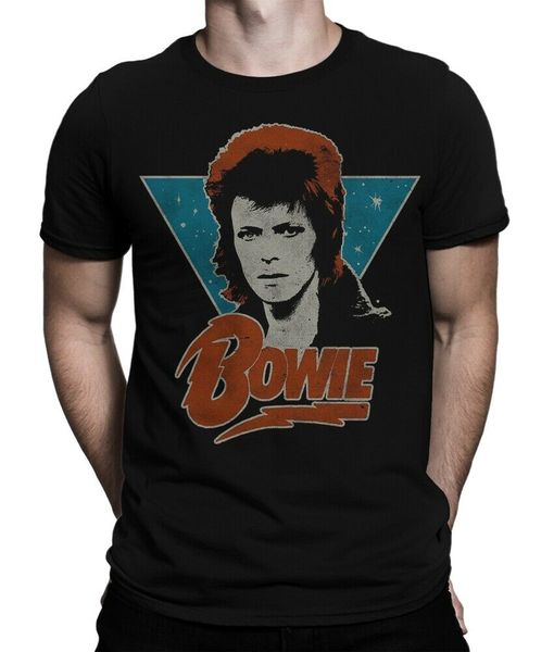

david bowie graphic t-shirt, премиум хлопок vintage rock рубашка футболка скидка 100% хлопок футболка для мужчин's