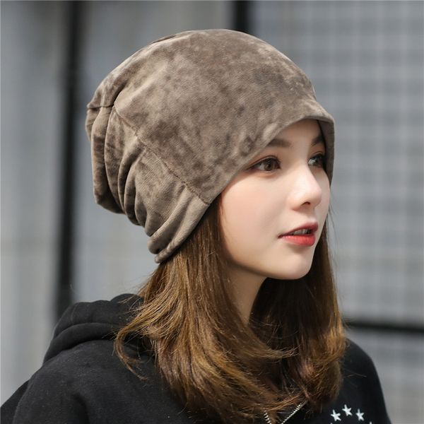 

2020 fashion solid color plush thicken knitted warm soft beanies women simple casual hip hop winter hats outdoor windproof caps, Blue;gray