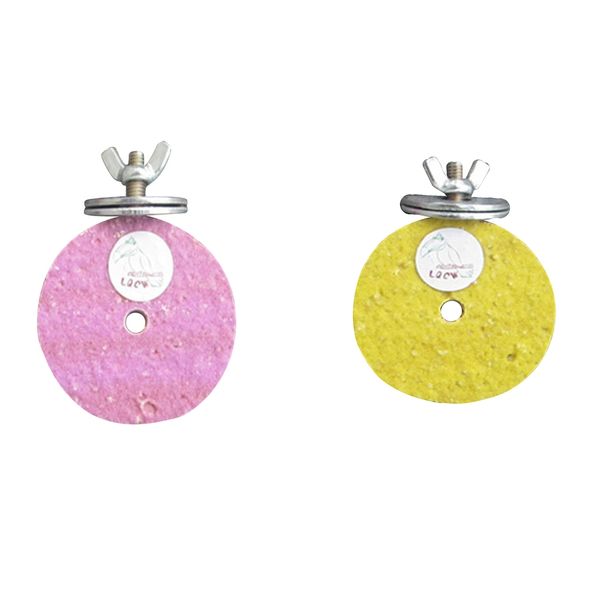 

2 pcs pet bird parrot chew toys round shape paw grinding cage stand perches