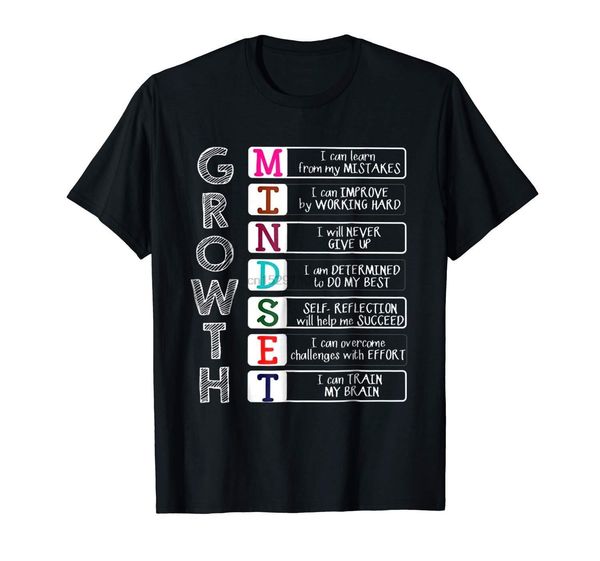 

growth mindset funny teacher black t shirt cool casual pride t shirt men fashion tshirt funny