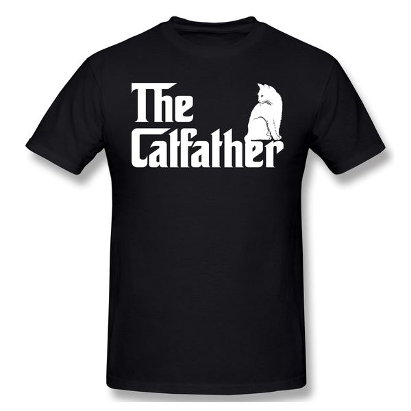 

2020 new arrival the catfather funny cat parody men fathers day gift t-shirt 100% cotton the cat father tshirt