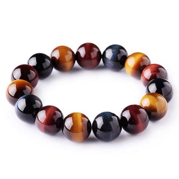 

beaded, strands natural tiger eye stone buddhas bracelet trendy bracelets bangle for women men red yellow blue 3 colors beads 8 10 12 14 16, Black