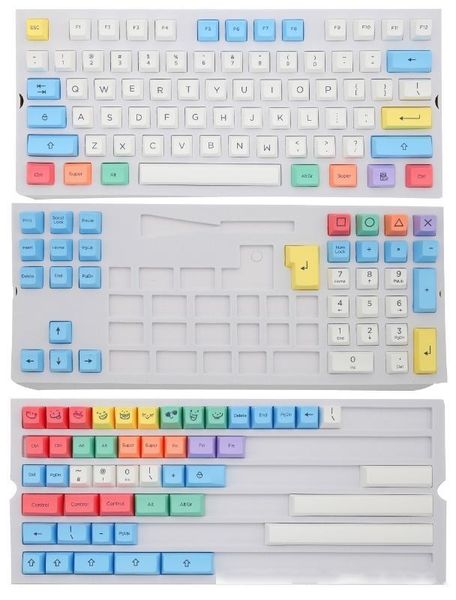 

sa profile dye sub keycap set pbt plastic crayon chalk for mechanical keyboard white blue orange gh60 xd64 xd84 xd96 87 104
