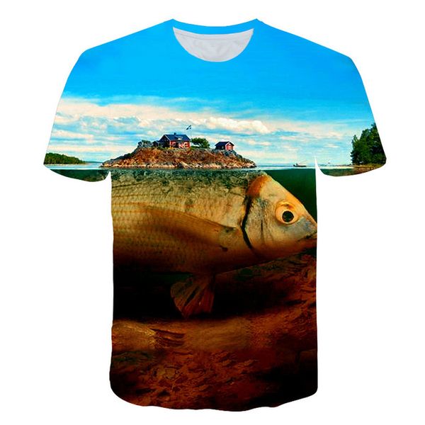 

fishing 3d fun fish fishing rod 3d print shirts hippie funny plus size men clothing