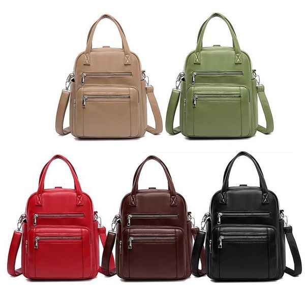 

women new fashion pu soft leather bags backpack multi functional outdoor travel female backpack female bags