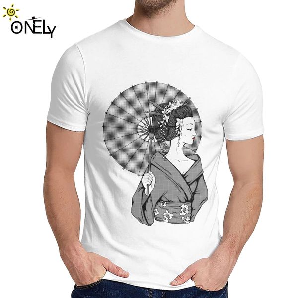 

geisha japan tattoo cool tokyo beauty japanese t shirt leisure round collar fashion streetwear