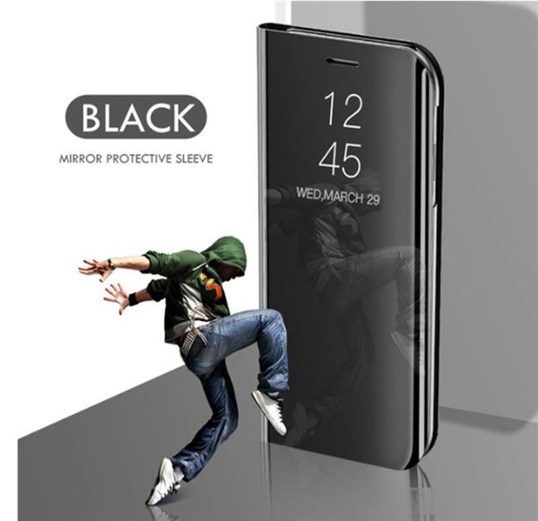 

luxury mirror cover for iphone xs case flip smart wake kickstand bracket mobile phone case for iphone 11pro max 6 7 8 case