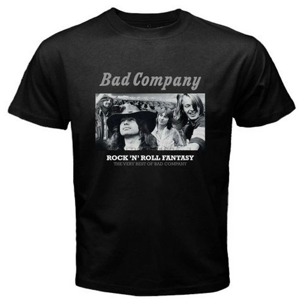 

new bad company rock and roll fantasy logo mens black t-shirt size s-3xl