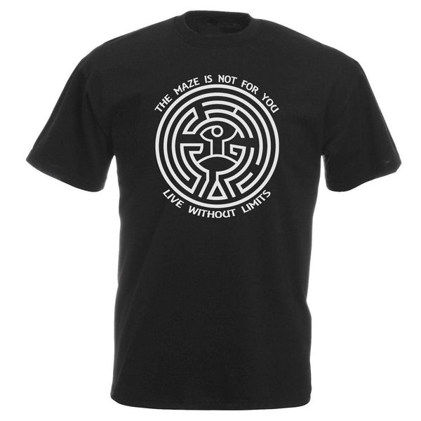 

mens westworld maze t-shirt black breathable tee shirt