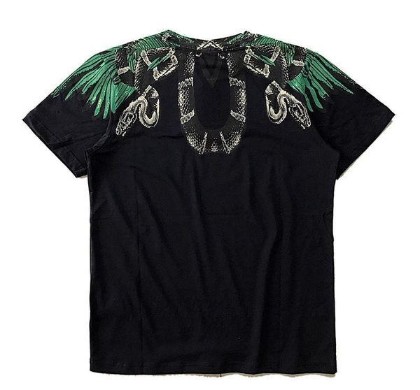 

tide brand mb serpent wings casual men men's short-sleeved t-shirt lovers personality casual street loose shirt terrific, White;black