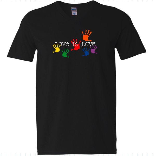 

2019 горячие продажи мода летний стиль o-neck t-shirt - hande - любовь, любовь радуги 7 гэя schwul regenbogen herren tee рубашки