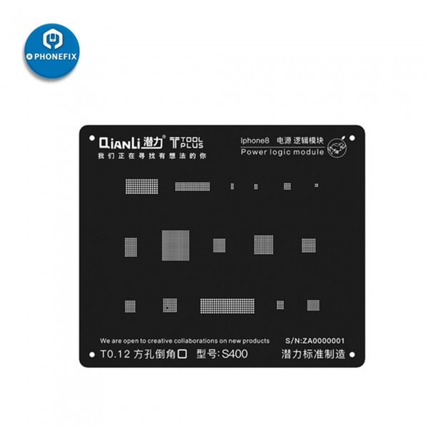 

qianli 3d bga reballing stencil 0.12mm for 6s 7 8 x power logic ic soldering repair plant tin solder template steel mesh