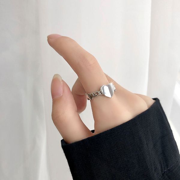 

100% authentic 925 sterling silver fine jewelry heart ring j3484r-yc, Golden;silver