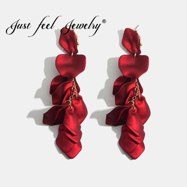 

just feel 3 color design fashion resin drop earrings for women boho vintage charm acrylic long dangle statement earring jewelry, Silver