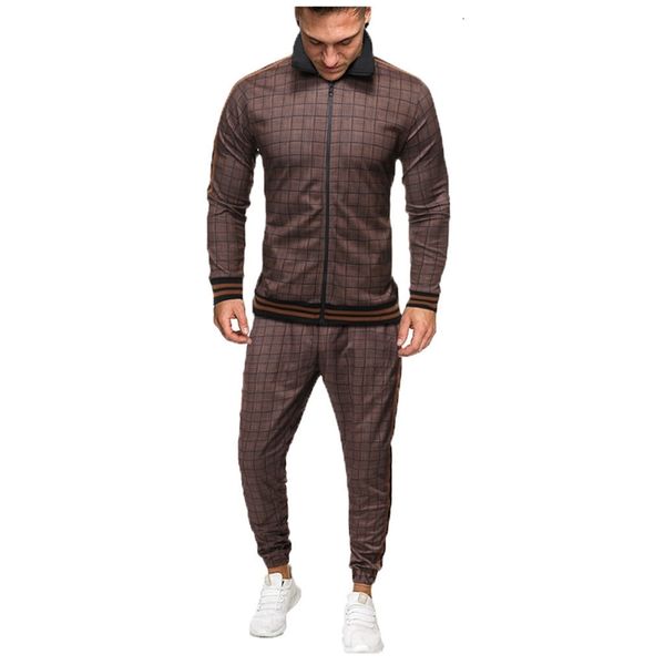 

men new style tracksuit vertical collar trendy cardigan jackets+casual personality small leg trousers patchwork suit 2.18, Gray