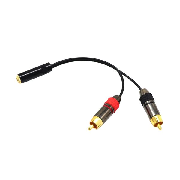 

rca cable, dual shielded gold-plated 3.5mm female to 2rca male stereo audio y cable 20cm