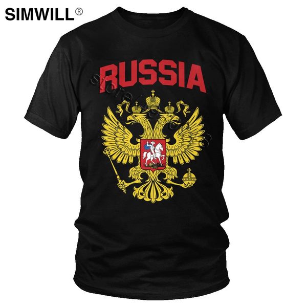 

fashion brand russian empire coat of arms of russia t shirt short sleeve eagle graphic t-shirt national pride tee clothes