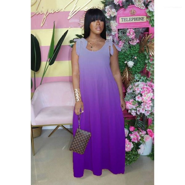 

fashion casual female clothing 2020 womens designer pencil dresses sleeveless gradient color crew neck dress, Black;gray