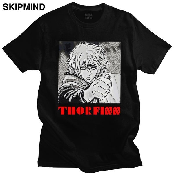 

cool thorfinn vinland saga tee male short sleeved adventure fiction manga anime karlsefni tshirt pure cotton t-shirt merch