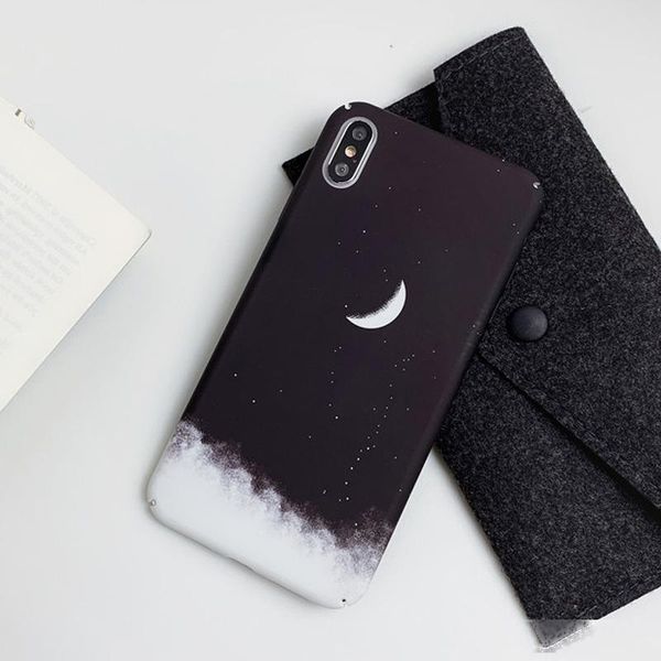 

tarry sky phone case for iphone 11 pro max xs max xr x 7 8 6 6s plus crescent moon pattern hard plastic full cover fundas