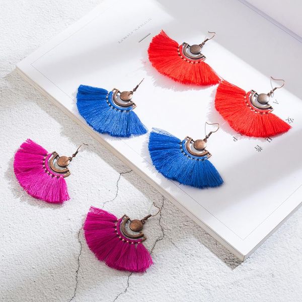 

antique boho bohemian dangle drop tassel earrings for women female 2020 ethnic engagement earrings hanging jewelry accessories, Silver