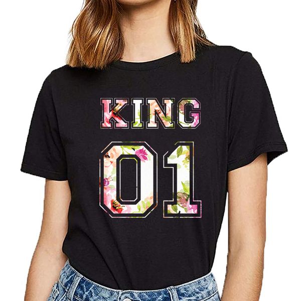 

t shirt women 01 king and queen harajuku cotton female tshirt