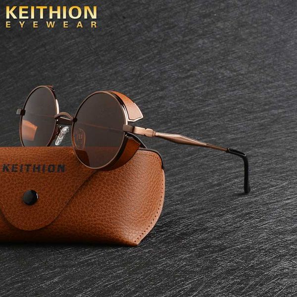 

sunglasses keithion retro round metal polarized punk steampunk for women men,vintage sun glasses uv400, White;black