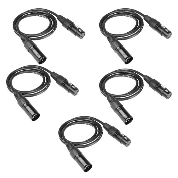 

5 pieces xlr male to female microphone cable