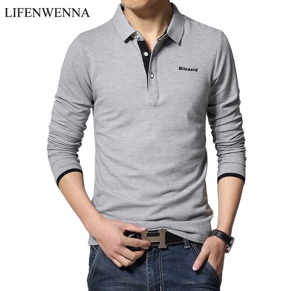 

new fashion shirts, casual plain long sleeve shirt, trend men's clothing, fitted polo shirts with large size letters, Black