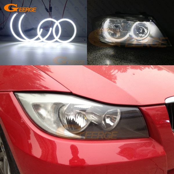 

for e90 e91 323i 325i 328i 328xi 330i 335i 2005 2006 2007 2008 excellent ultra bright smd led angel eyes car styling drl