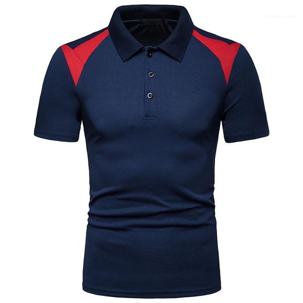 

short sleeve mens polo summer fashion contrast color mens clothing new mens designer patchwork polo casual, White;black