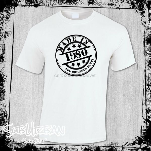 

made in 1980 stamp mens t-shirt 40th birthday present funny gift