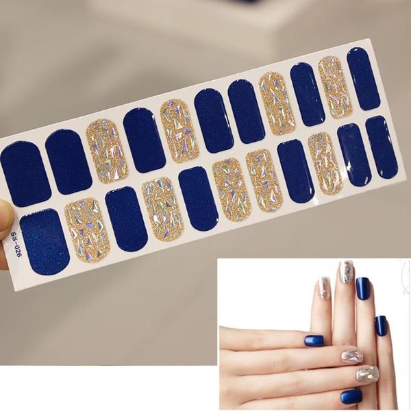 

stickers & decals 1sheet nail art sticker diy self adhesive glitter polish strips manicure wrap decoration decal beauty tools, Black