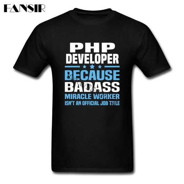 

men t-shirt unique 100% cotton short sleeve tee shirt for men php developer group tee