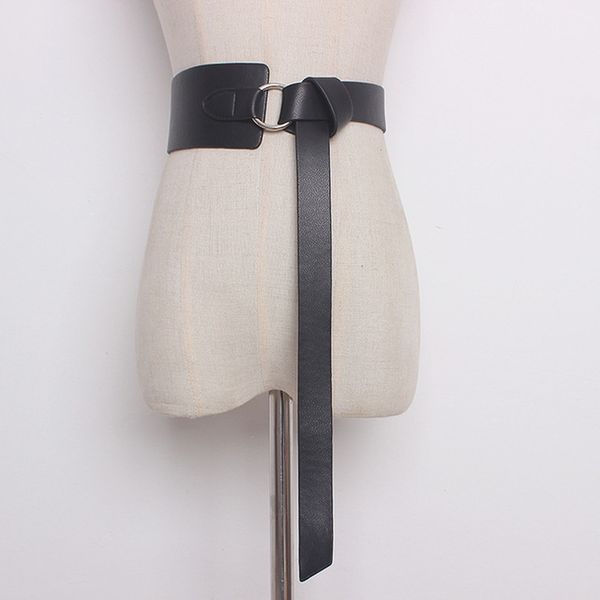 

2020 summer new fashion soft leather belt for women casual solid black red apricot belt woman wide waist long 128cm qz0083, Black;brown