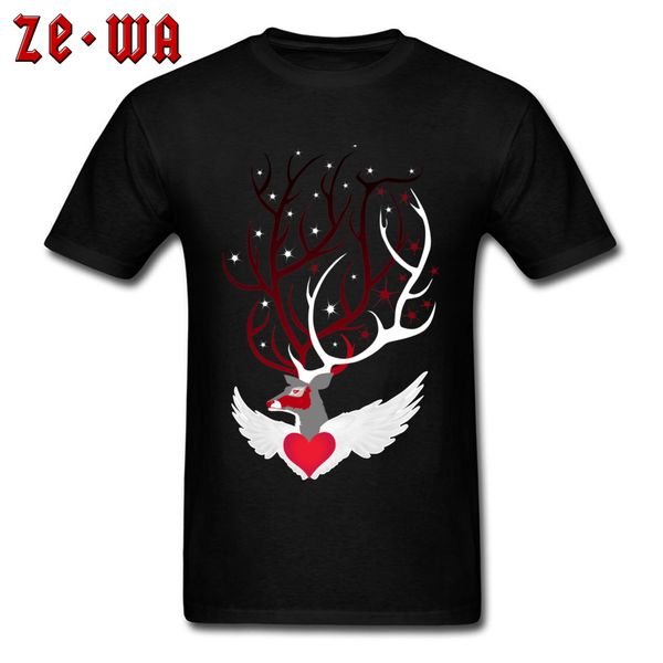 

design deer heart t shirt for men black t-shirt oversized tshirt new arrival summer fall crew neck pure cotton clothing